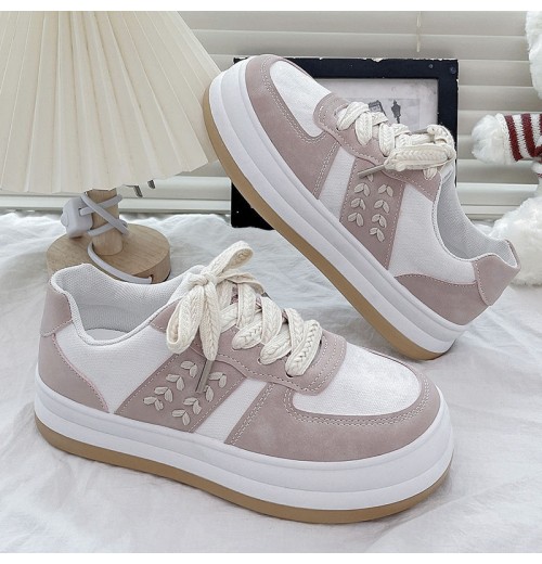 2024 New Korean Design Platform Sneakers Casual Shoes Women Fashion Little White Shoes Girl Walking Shoes