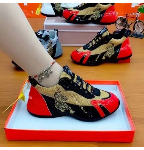 lady Casual Shoes women sport shoes leather with lace up