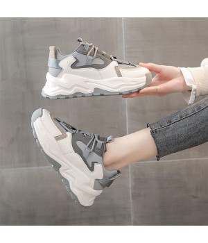 Casual Lace Up Women's Platform Chunky Sneakers Fashion Dad Sneakers Comfortable Lightweight women's flat walking Shoes