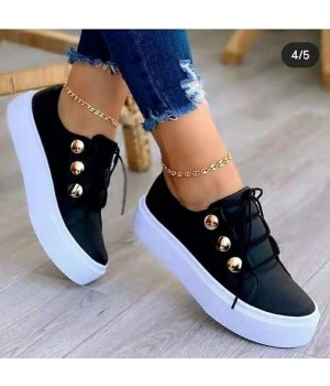 Lace up Slip on Women Tennis Sneakers Ladies Thick Sole Casual Shoes Solid Color Flats walking shoes