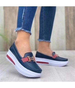 Women's Summer Comfortable Thick Sole Loafers PU EVA PVC Insole Lighted Custom Sport Casual Walking Shoes Fashion Trends Ladies