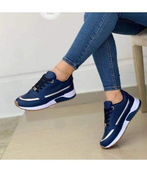 2024 large size cross lace-up flat round head color matching casual sneakers