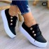 new trend Wholesale Lace up Slip on Women Tennis Sneakers Ladies Thick Sole Casual Shoes Solid Color Flats walking style shoes