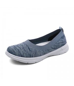 New model 2023 factory knitted slip on flat walking women's pumps woman shoes casual small quantity wholesale USA market