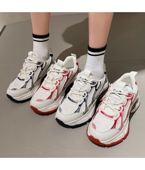 New Trendy Wholesale Women Sneakers Red Blue Height Increasing Casual Shoes Woman