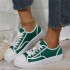 Plus size 35-43 flat casual canvas shoes 2023 new versatile breathable round tie up sneakers for women