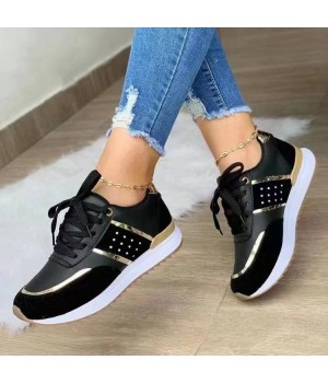 BUSY GIRL YH4736 shoes women sneakers for women and ladies sports shoes fashion white pu women's running flats casual shoes